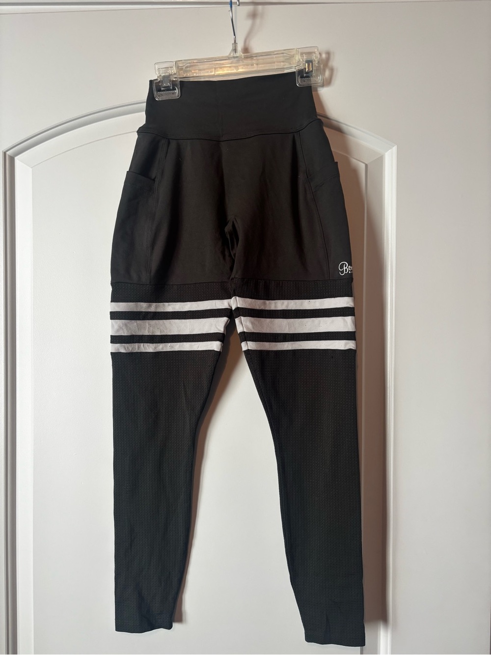 Bombshell Sportswear army green Leggings with White Triple Stripes